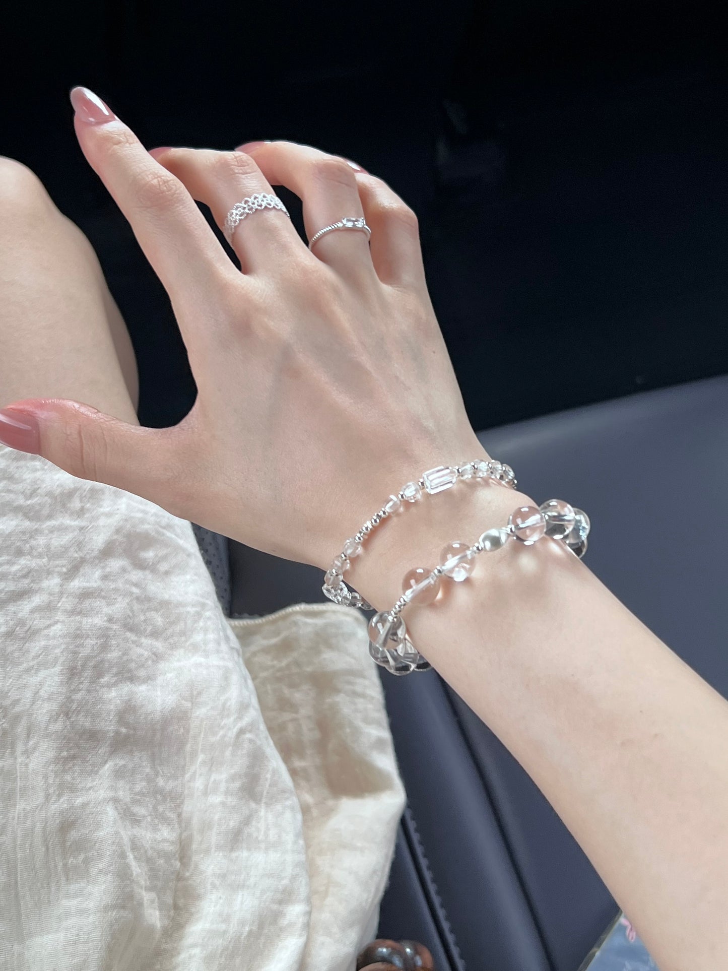 Silver Pearls in Motion